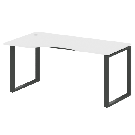 Стол криволинейный левый Metal System Style БО.СА-1 Л 1600x900x750 (Белый/Антрацит металл)