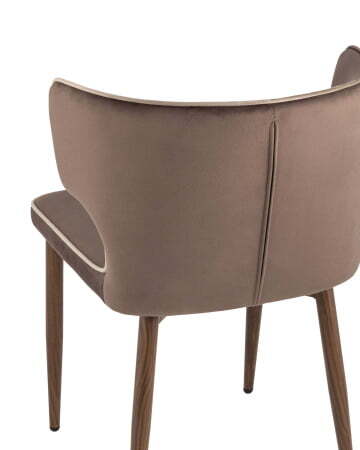 Стул Матео с кантом велюр коричневый ножки дерево (Стул Матео коричневый)
