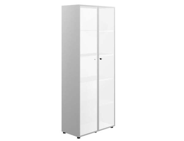 Шкаф высокий со стеклом 2-дв. стекло мокка X7 IDEV86S K 850x450x2140 (Стекло)
