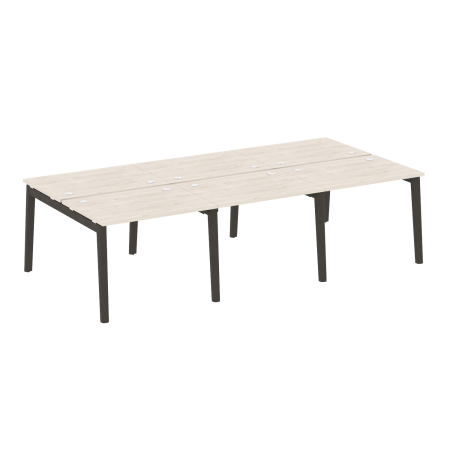 Рабочая станция на деревянных опорах Onix Wood OW.D.RS-6.1.7 2940x1475x750 (Денвер Светлый/Дуб Темный)