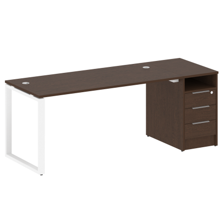 Рабочая станция Metal System Style БО.РС-СТП1.4 1812x720x750 (Венге Цаво/Белый металл)