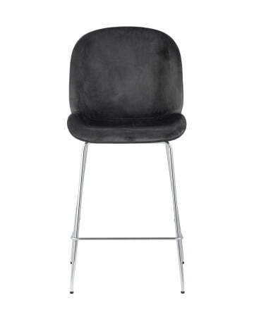 Стул полубарный Beetle со спинкой серый хромированные ножки (Стул полубарный Турин серый)