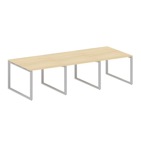 Переговорный стол 3 столешницы Metal System Style БО.ПРГ-3.1 3000x1235x750 (Акация/Серый металл)