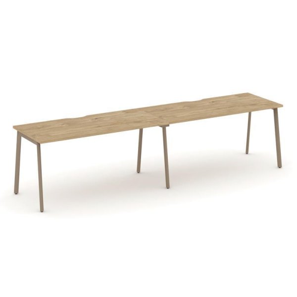 Рабочая станция 2 места ES.RS-2.4-VP (3160х730х750) (Тиквуд Светлый/Металл Латте) Рабочая станция 2 места ES.RS-2.4-VP (3160х730х750) (Тиквуд Светлый/Металл Латте)