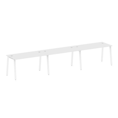 Рабочая станция на 3 рабочих места на А-образном м/к Metal System Style БА.СМ-3.3 4200x720x750 (Белый/Белый металл)