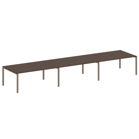 Переговорный стол 3 столешницы Metal System Style БП.ПРГ-3.5 5400x1235x750 (Венге Цаво/Мокко металл)