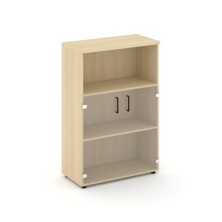 Шкаф средний широкий SN.STS.E-202 (796х400х1203) (Акация Лорка/Прозрачный)