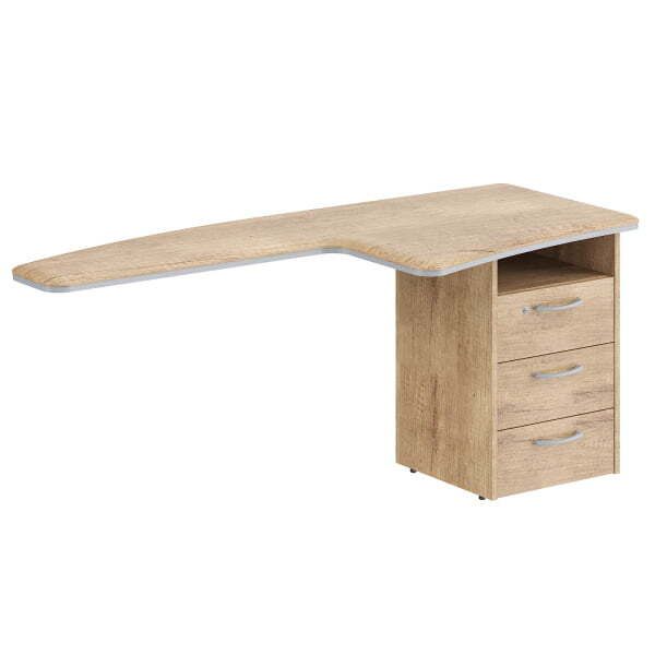 Брифинг-приставка с тумбой Dioni DB 1880(R 1800x800x750) (Дуб Каньон)