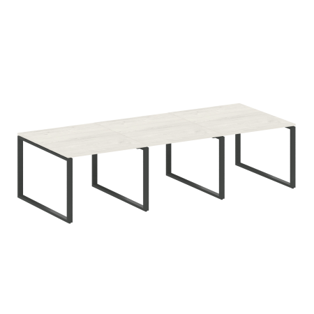 Переговорный стол 3 столешницы Metal System Style БО.ПРГ-3.1 3000x1235x750 (Дуб Наварра/Антрацит металл)