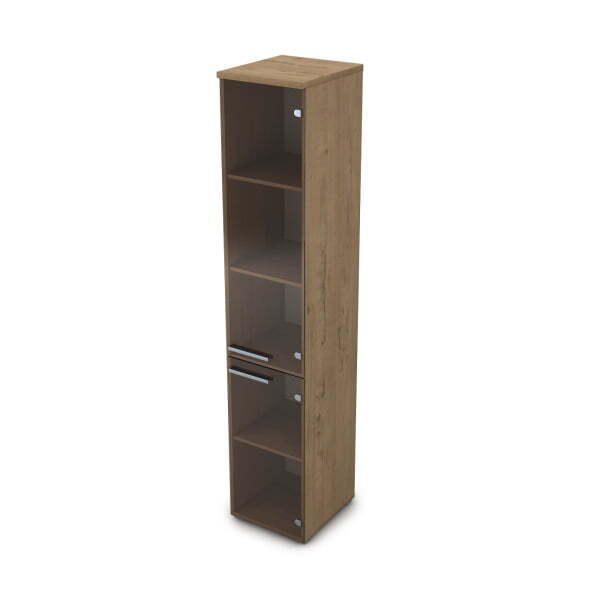 9П.005.10 Пенал высокий со стеклом (400x450x2045) (Teakwood) 9П.005.10 Пенал высокий со стеклом (400x450x2045) (Teakwood)