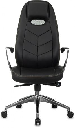 Кресло руководителя _Zen черный кожа крестов. алюминий (Черный) Кресло руководителя _Zen черный кожа крестов. алюминий (Черный)