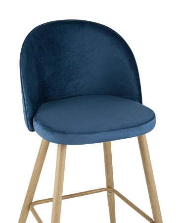 Стул барный Лион голубой велюр (Стул барный Лион голубой)