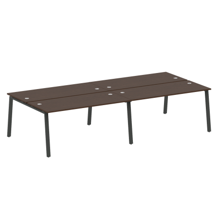 Рабочая станция на 4 рабочих места на А-образном м/к Metal System Style БА.СМ-4.4 3200x1475x750 (Венге Цаво/Антрацит металл)