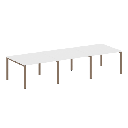 Переговорный стол 3 столешницы Metal System Style БП.ПРГ-3.2 3600x1235x750 (Белый/Мокко металл)