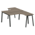 Рабочая станция криволинейная Metal System Style БА.РАС-СА-2.3 1400x2435x750 (Дуб Наварра/Серый металл)