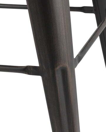 Стул барный TOLIX WOOD черный патина золото (Стул барный Tolix черный, платина-золото)