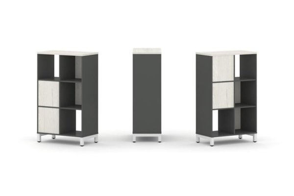 Набор стеллажа 2-х сторонний, 3 яруса SN.NSD-321 (754х400х1248) (Антрацит/Дуб Наварра/Металл Белый) Набор стеллажа 2-х сторонний, 3 яруса SN.NSD-321 (754х400х1248) (Антрацит/Дуб Наварра/Металл Белый)