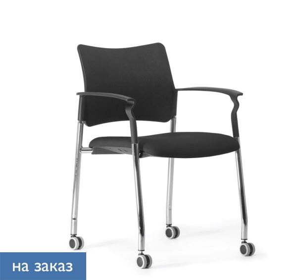 PINKO Кресло на колёсах с подлокотниками (Черный/Черный)