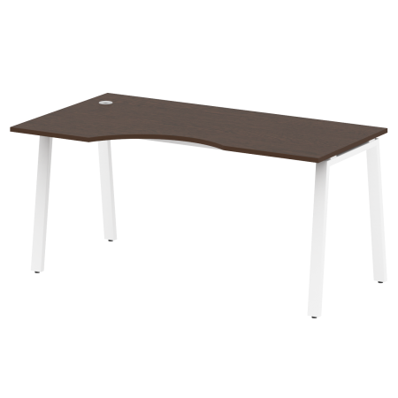 Стол криволинейный левый Metal System Style БА.СА-1 Л 1600x900x750 (Венге Цаво/Белый металл)