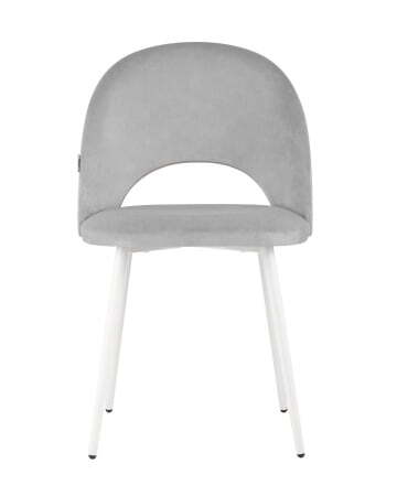 Стул Меган велюр светло-серый белые ножки (Стул Меган светло-серый)
