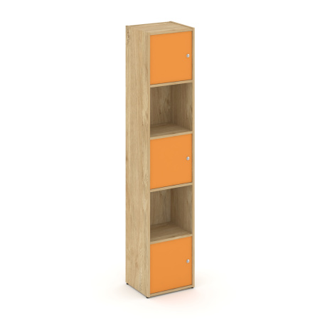 Стеллаж Locker Plus LK.K-007 408x350x1983 (Тиквуд Светлый | Оранжевый)