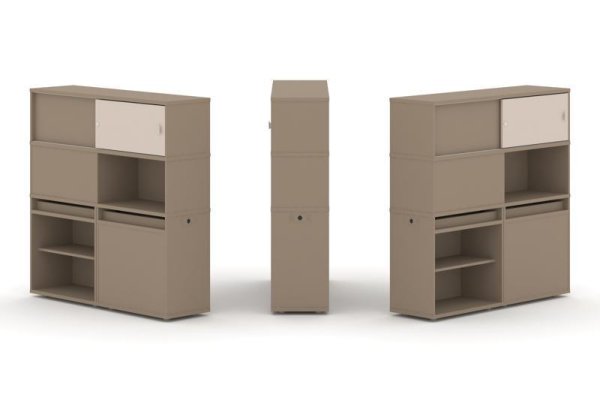 Тумба двойная + высокая надставка ES.NB.2V-28 (1500х410х1520) (Латте/Капучино)