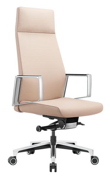 Кресло руководителя _JONS бежевый кожа крестов. алюминий (Бежевый) Кресло руководителя _JONS бежевый кожа крестов. алюминий (Бежевый)