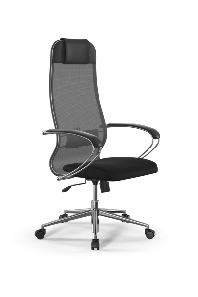 Кресло для руководителя Метта Sit 10 B1-180K - X2+UMF(X1) /Um00/Wh00/K1cL(M09.B23.G18.W01 (Светло-серый | Черный)