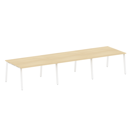 Стол для переговоров (3 столешницы) на А-образном м/к Metal System Style БА.ПРГ-3.3 4200x1235x750 (Акация/Белый металл)
