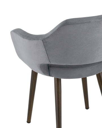 Стул с подлокотниками Саймон велюр тёмно-серый (Стул Саймон темно-серый)