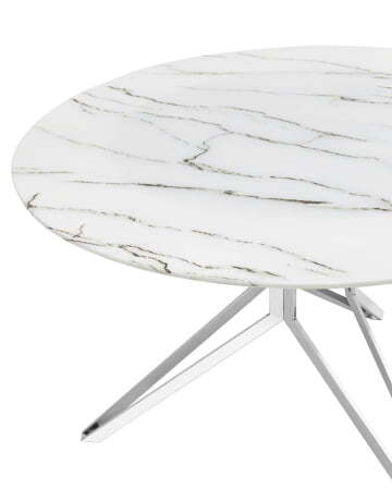 Стол обеденный Балтимор D120 белый стеклянный УЦЕНКА (Стол обеденный Балтимор белый)