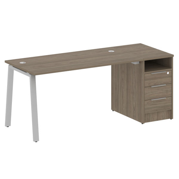 Рабочая станция Metal System Style БА.РС-СТП-1.3 1812x720x750 (Вяз/Серый металл) Рабочая станция Metal System Style БА.РС-СТП-1.3 1812x720x750 (Вяз/Серый металл)