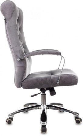 Кресло руководителя T-9928SL Fabric серый Italia 26 крестов. металл хром (Серый) Кресло руководителя T-9928SL Fabric серый Italia 26 крестов. металл хром (Серый)