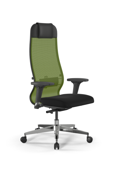 Кресло для руководителя Метта SynchroSit 10 B1-111D - X2+UMF(X1) /Ub00/Wh00/D02P(M23.B22.G18.W03) (Зеленый | Черный)