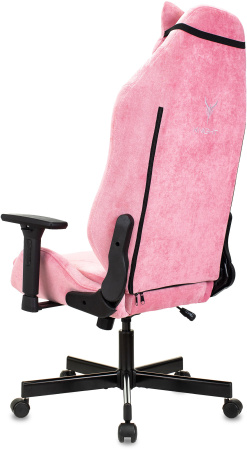 Кресло игровое Knight N1 Fabric розовый Velvet 36 с подголов. крестов. металл (Розовый)