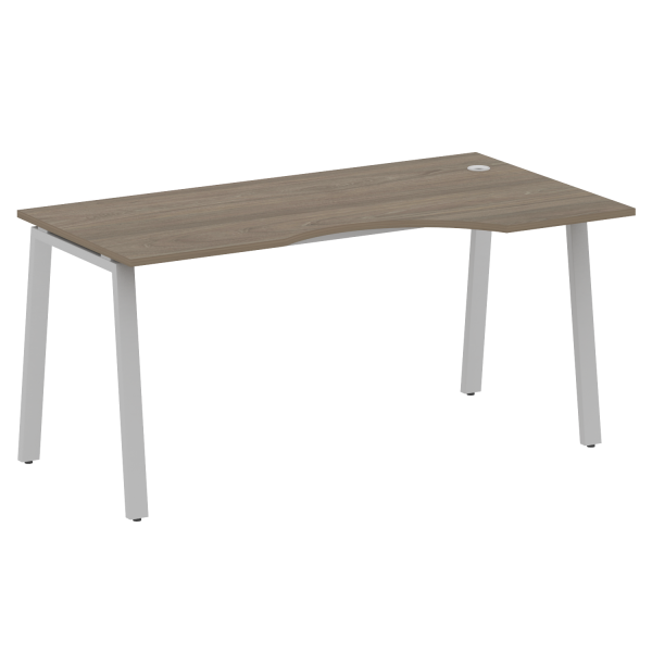 Стол криволинейный правый Metal System Style БА.СА-1 Пр 1600x900x750 (Вяз/Серый металл)
