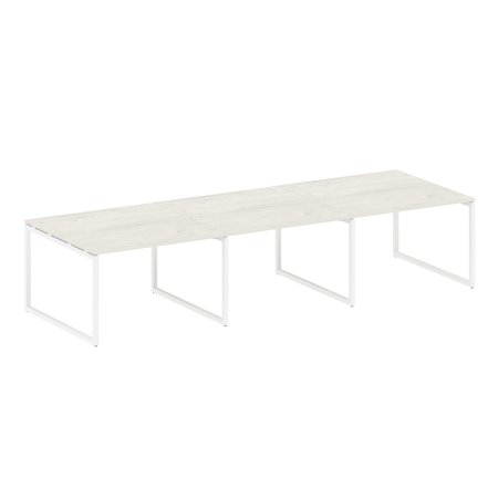 Переговорный стол 3 столешницы Metal System Style БО.ПРГ-3.2 3600x1235x750 (Акация/Антрацит металл)