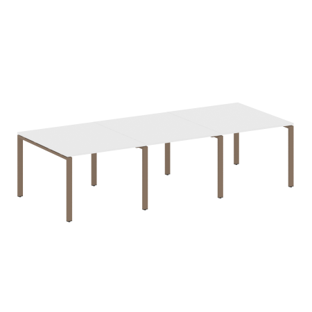 Переговорный стол 3 столешницы Metal System Style БП.ПРГ-3.1 3000x1235x750 (Белый/Мокко металл)
