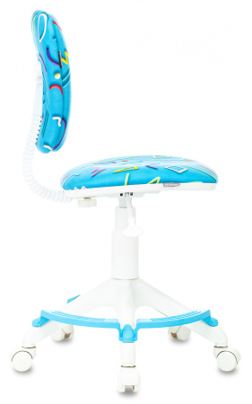 Кресло детское CH-W204/F голубой Sticks 06 крестов. пластик подст.для ног пластик белый (Голубой)