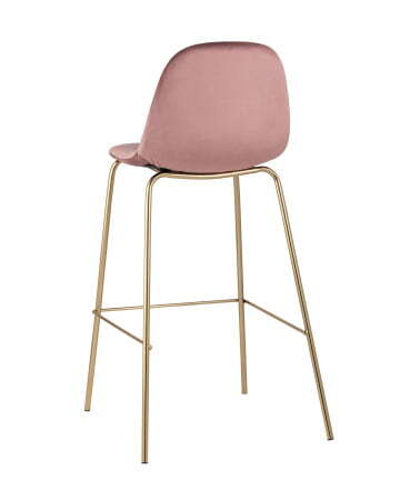 Стул барный Валенсия велюр пыльно-розовый золотые ножки (Стул барный Валенсия пыльно розовый)