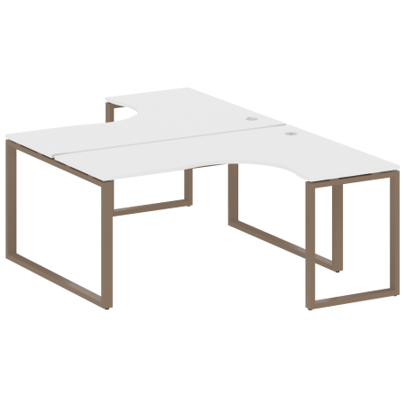 Рабочая станция криволинейная Metal System Style БО.РАС-СА-2.4 1600x2435x750 (Белый/Мокко металл)