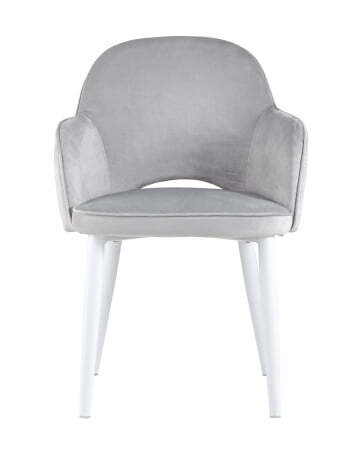 Стул Венера велюр серый ножки белые (Стул Венера серебристый)