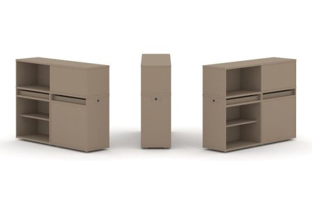 Тумба двойная + низкая надставка ES.NB.2N-12 (1500х410х1135) (Латте)