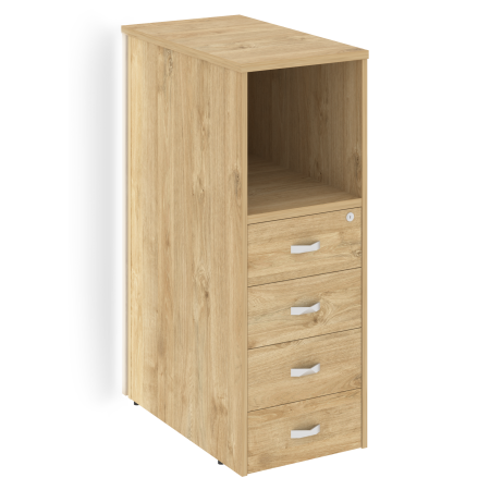 Тумба с подсветкой 4 ящика завершающая, левая Onix O.R-TV-4.SL 436x767x1185 (Тиквуд Светлый)
