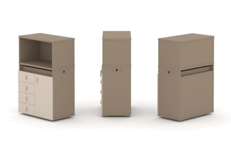 Тумба одиночная + низкая надставка ES.NB.1N-2 (750х410х1135) (Латте/Капучино)