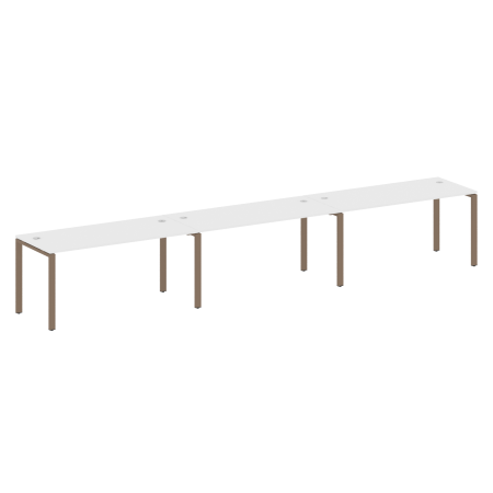 Рабочая станция на 3 раб. места Metal System Style БП.СМ-3.4 4800x720x750 (Белый/Мокко металл)