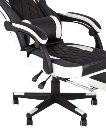 Кресло игровое TopChairs Virage черно-белое (Геймерское кресло Virage черно-белый) Кресло игровое TopChairs Virage черно-белое (Геймерское кресло Virage черно-белый)
