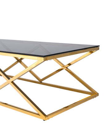 Журнальный стол 120*60 ИНСИГНИЯ золото стекло smoke (Журнальный стол Инсигния серый)