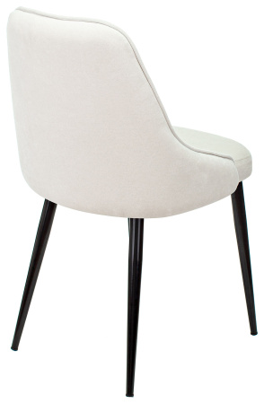 Стул для кухни KF-5 молочный Velvet 20 металл черный на ножках (KF-5/VELV20) (Молочный)