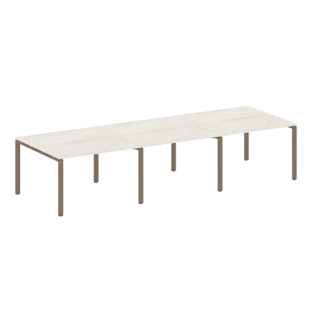 Переговорный стол 3 столешницы Metal System Style БП.ПРГ-3.2 3600x1235x750 (Дуб Наварра/Мокко металл)